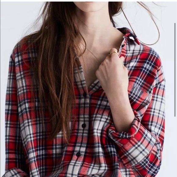 Madewell Oversized Ex-Boyfriend Flannel - Picture 1 of 6